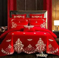 red bedsheets set
