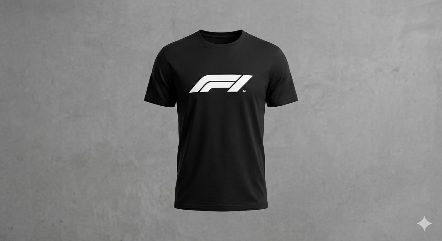 F1 printed Tee Black