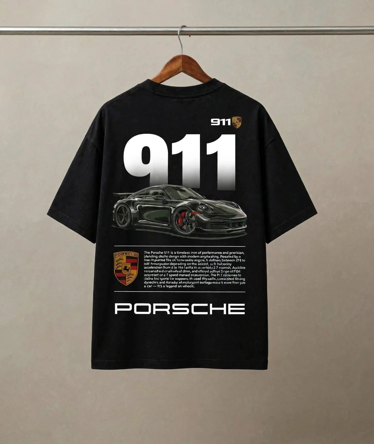 Porsche 911 Graphic Tee Black
